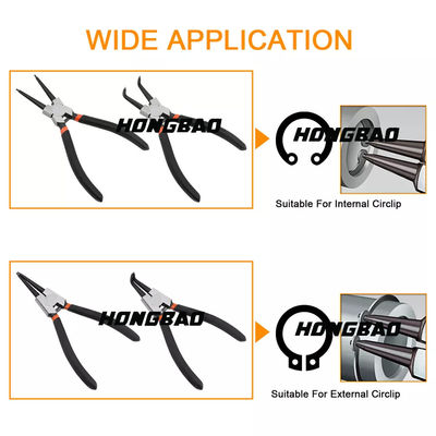 Rottura interna ed esterna Ring Pliers Circlip Pliers Retaining 4PCS a 7 pollici 5pc